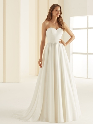 Svatební sukně: šifonová dvouvrstvá nádherně splývá zapínání na skrytý zip v zadní části s krátkou vlečkou