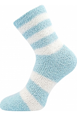 Veselé pruhované ponožky z žinylky jemný lem neškrtí a nestahují měkké a jemné na dotek teplé a hřejivé na
