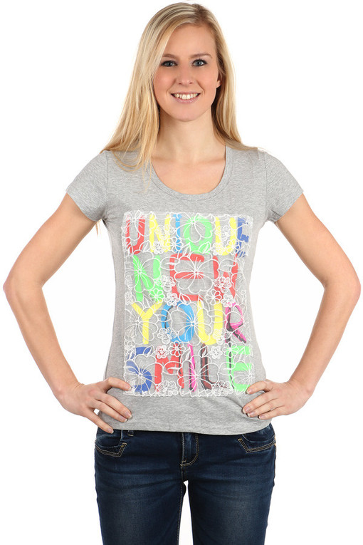 Dámské barevné triko s nápisy