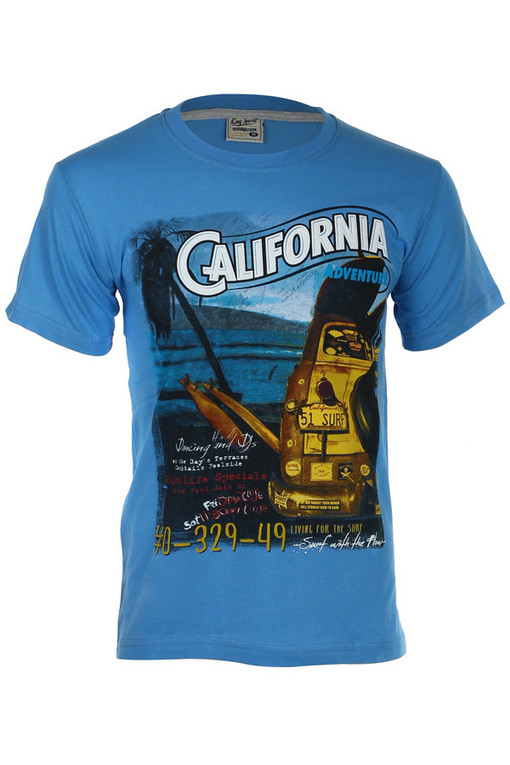 Bavlněné pánské tričko s krátkým rukávem a nápisem California