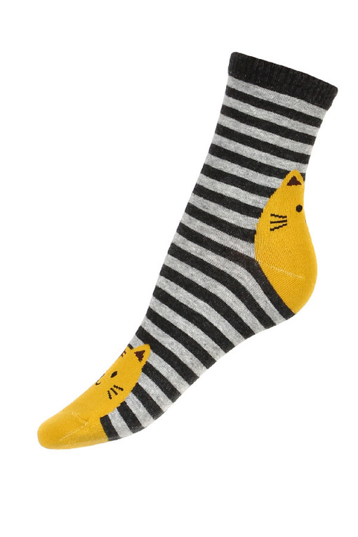 Dámské ponožky s proužky a kočkami