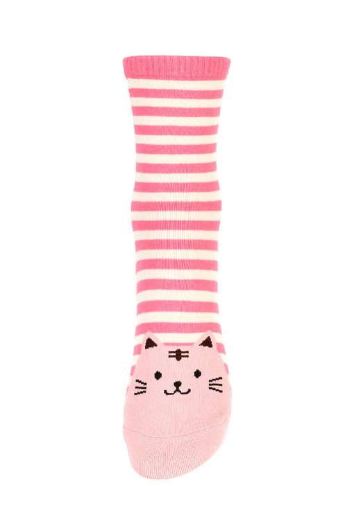 Dámské ponožky s proužky a kočkami