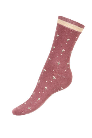 Květované dámské ponožky. Materiál: 85% bavlna, 10% polyamid, 5% elastan. Dovoz: Maďarsko