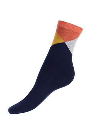 Barevné dámské ponožky. Materiál: 90% bavlna, 5% polyamid, 5% elastan.
