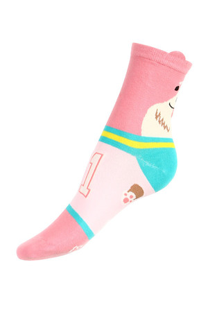 Proužkované ponožky se psem. Materiál: 90% bavlna, 5% polyamid, 5% elastan.