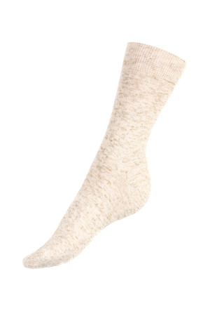 Jednobarevné klasické ponožky, dámské. Materiál: 60% bavlna, 25% len, 15% polyamid.