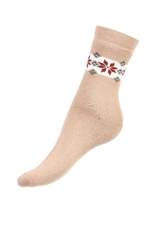 Thermo ponožky se vzorem. Materiál: 85% bavlna, 10% polyamid, 5% elastan.
