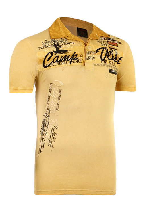 Pánské vintage tričko s nápisem a krátkým rukávem