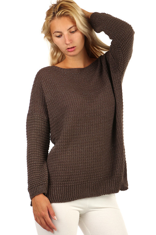 Elegantní dámský pletený svetr 