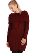 Dámské zimní úpletové svetrové šaty s dlouhým rukávem