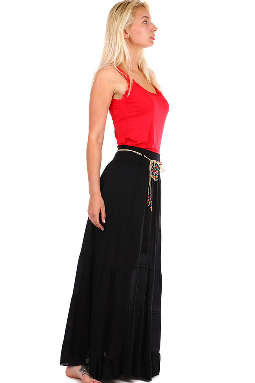 Jednobarevná dlouhá dámská maxi sukně