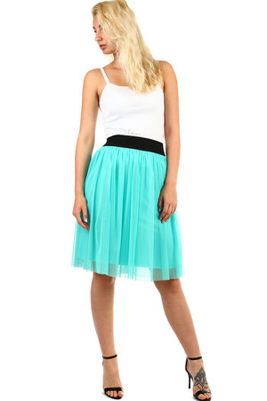Jednobarevná tylová sukně v midy délce pro všechny elegantní slečny a dámy. v pase pružná guma široká 6 cm