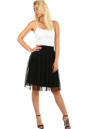 Jednobarevná tylová sukně v midy délce pro všechny elegantní slečny a dámy. v pase pružná guma široká 6 cm