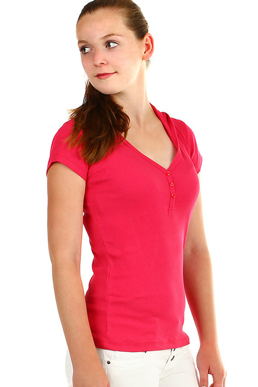 Jednobarevné dámské tričko s kapucí
