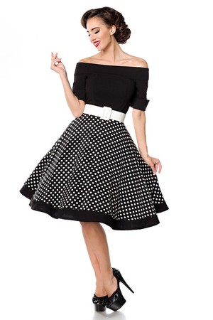 Dámské černé společenské šaty ve stylu Audrey Hepburn moderní retro styl odhalená ramena 3/4 rukávy s ohrnkou