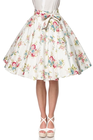 Vintage květinová dámská sukně na jaro nebo léto romantický retro vzhled kolový střih, který Vám zvýrazní