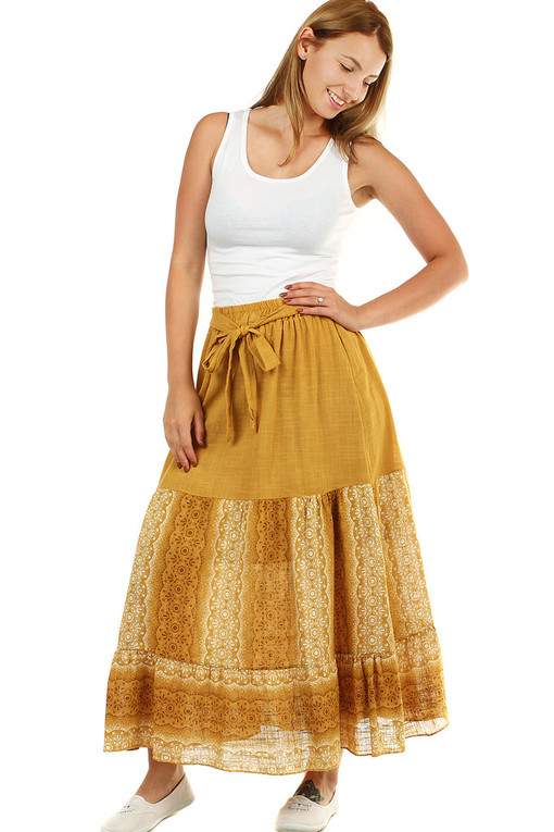 Dámská dlouhá letní sukně s etno vzorem