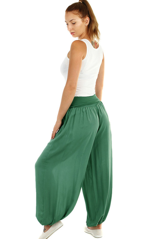 Jednobarevné dámské harémové kalhoty
