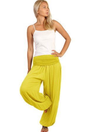 Pohodlné dámské jednobarevné harémové kalhoty. Vhodné na léto. široká paleta barev lehká tkanina, volný střih,
