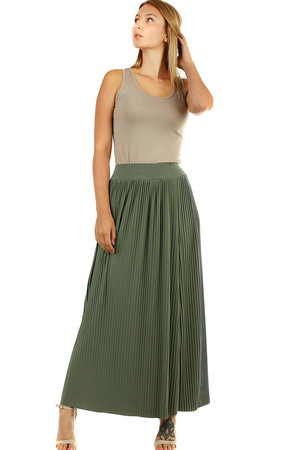 Letní plisovaná dámská sukně v maxi délce nestárnoucí klasika dlouhá délka pružná guma všitá v pase volný