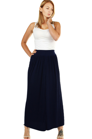 Letní plisovaná dámská sukně v maxi délce nestárnoucí klasika dlouhá délka pružná guma všitá v pase volný