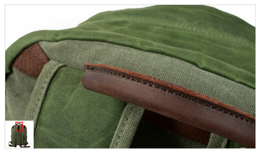 Plátěný batoh s koženými detaily