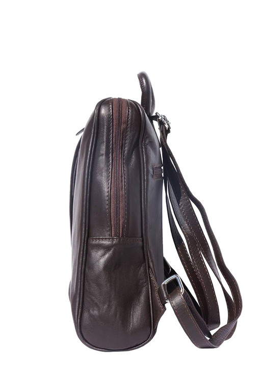 Městský batoh z pravé kůže s podélnou kapsou