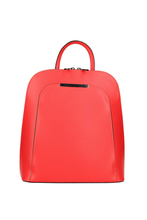Elegantní dámský kožený batoh v kombinaci s kabelkou vhodný do města. syté barvy a hladký povrch pevný tvar, ostrý