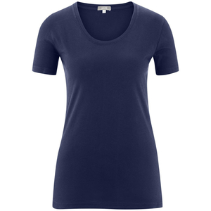 Jednobarevné dámské tričko ze 100% bio bavlny od německé značky LIVING CRAFTS lehce projmutý střih kulatý výstřih