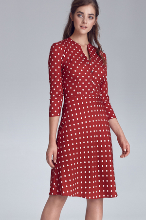Dámské puntíkaté šaty s košilovým živůtkem puntíkatý retro styl áčková sukně zapínání na patentky na