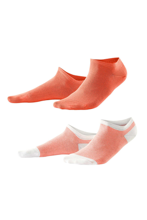 Nízké dámské ponožky v balení po 2 kusech od německé značky LIVING CRAFTS. jednobarevná + vzorovaná varianta