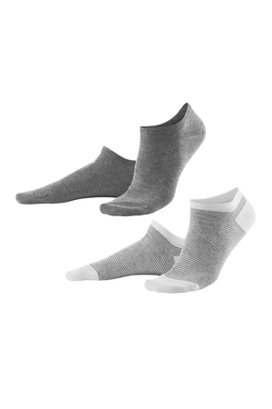 Nízké dámské ponožky v balení po 2 kusech od německé značky LIVING CRAFTS. jednobarevná + vzorovaná varianta