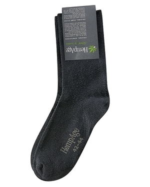 Ekologické ponožky v klasické výšce s biobavlnou a konopím od německého výrobce HempAge. jednobarevné provedení