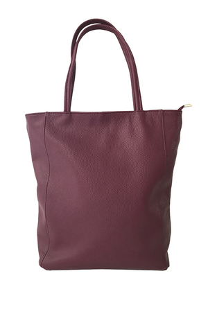 Univerzální kožená kabelka od italského výrobce praktická za všech okolností jednobarevné provedení jednoduchá,