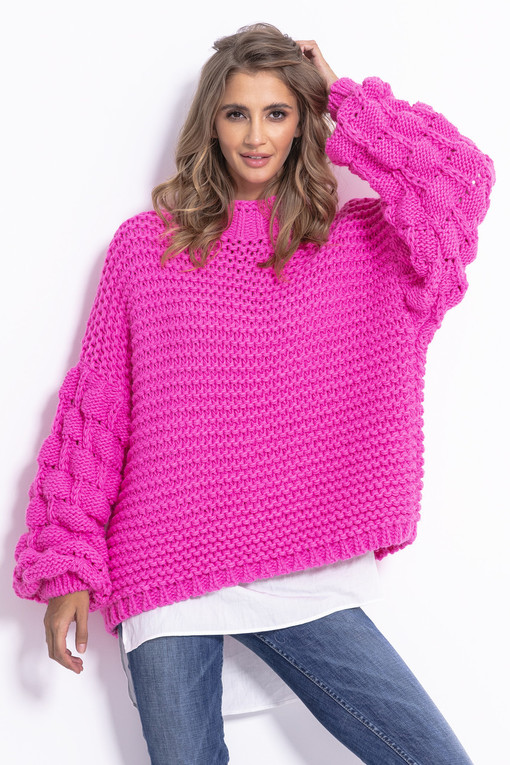 Dámský vlněný hrubě pletený svetr