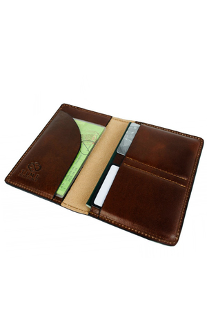 Kožená peněženka - dokladovka v klasickém vzhledu a funkčním provedení. nadčasová jednobarevná z trvanlivé