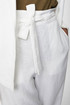 Bílé dámské široké kalhoty z konopí