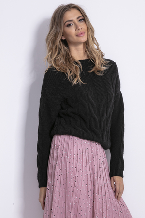 Pletený dámský svetr s obsahem přírodního mohérového vlákna: s lodičkovým výstřihem pružné žebrování, lze