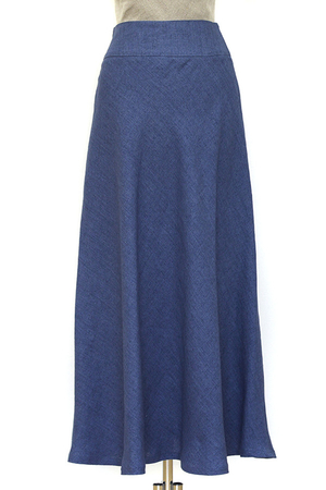 Krásná letní maxi sukně ze 100% lnu v jednobarevném provedení dobře kombinovatelná dlouhá délka mírně áčkový
