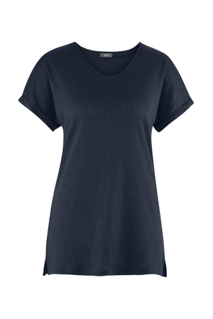 Chladivé lněné tričko pro dámy od německého výrobce Living Crafts krátký rukáv bez švu výstřih do V vzdušný