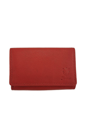 Menší kožená dámská peněženka matná kůže italská produkce dva oddíly jeden oddíl na zip, druhý na patent sloty