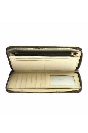 Vintage dámská psaníčková kožená peněženka tenká uvnitř šitá ze světlé kůže praktická jedenáct míst na