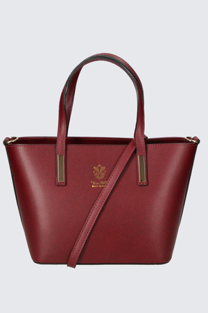 Větší dámská kožená kabelka v úžasném italském designu. vnitřní malá kapsa na zip na peněženku a cennosti bez