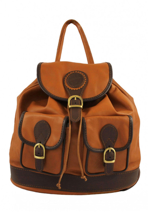 Dámský italský kožený batoh v romantickém dvoubarevném designu. Vhodný jako městský batoh, případně malý
