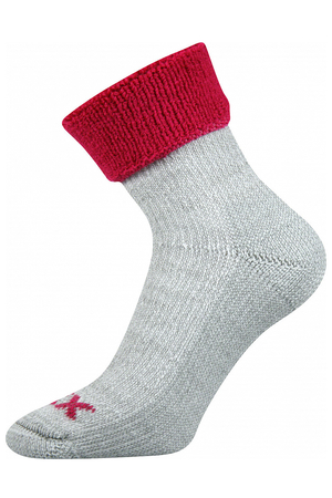 Dámské vlněné ponožky s barevným lemem. barevný ohrnovací lem froté úplet maximální tepelný komfort díky merino