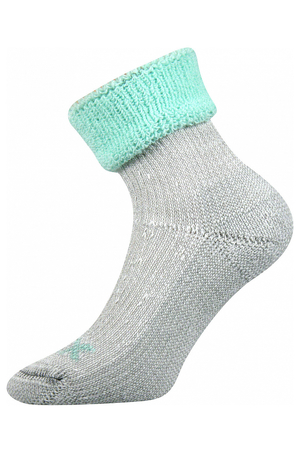 Dámské vlněné ponožky s barevným lemem. barevný ohrnovací lem froté úplet maximální tepelný komfort díky merino