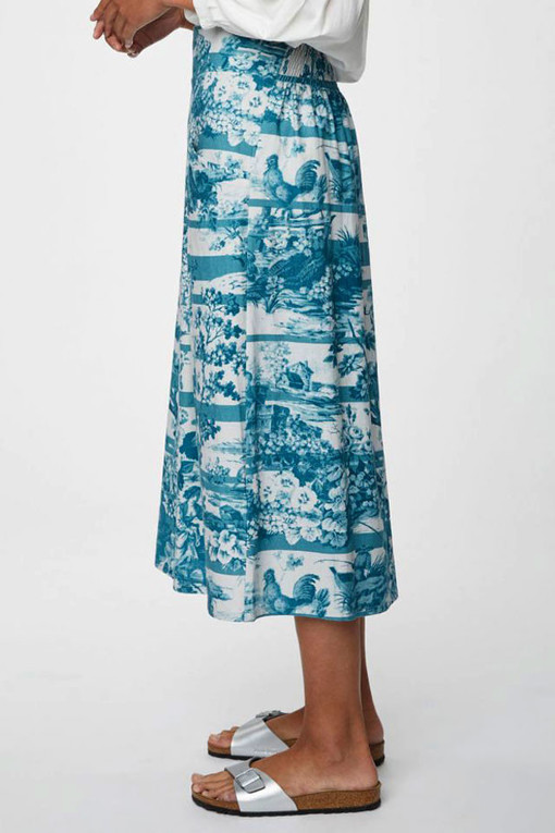 Konopná dámská sukně s francouzským vzorem