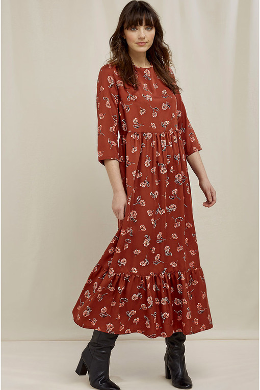 EKO dámské vzorované šaty ke kotníkům