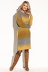 Vlněné dvoubarevné pletené šaty