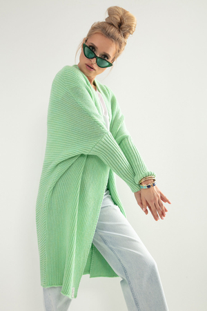 Dlouhý pletený dámský svetr kardigan volný střih s vlnou příjemný a měkký různé barevné provedení užší